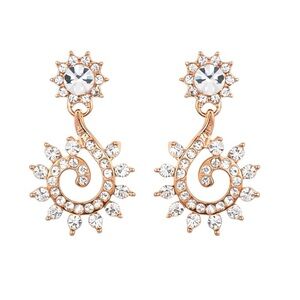 Swarovski Crystals Gold Swirl Earrings